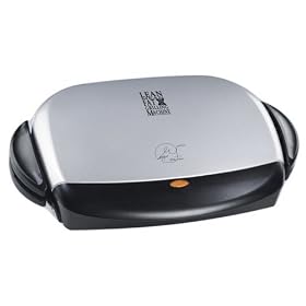 George Foreman GRP4P Next Grilleration 4-Burger Grill with Removable Plates, Platinum by Barbecue Grills
