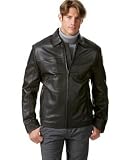 Calvin Klein Leather Zip-Up Jacket