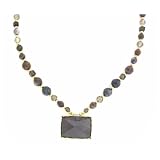 Smoky Quartz Drop Faceted Bead Necklace, 17