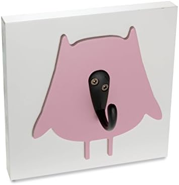 Homeworks Etc Single Wall Hook Nursery Decor, Dark Pink Owl
