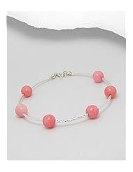 Pink Sponge Coral Bracelet In 92.5 Sterling Silver