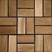 Teak Interlocking Wood Deck Tiles Mosaic / 12 in.x12 in.x1 in.