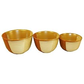 Gold Dust Set of 3 Mixing Bowls- Sienna by Sango