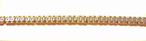 Ladies Powerful Magneti Link Bracelet Gold Plated with Sparkle Rhinestones/crystals