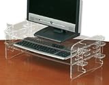Compucessory Monitor and Keyboard Stand Variable Height Capacity 12kg Acrylic Clear Ref 761128