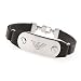 Emporio Armani Jewelry / Jewellery Brown Leather and Stainless Steel Cuff Bracelet with Logo Engraving EG2073