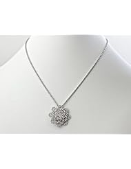 ALFIERI & ST. JOHN Diamond Gold Snowflake Brooch Necklace