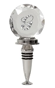 Rhinestone Monogram Winestopper - G