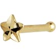 Solid 14KT Yellow Gold Raised Star Nose Bone