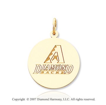 14k Yellow Gold Arizona Diamondbacks Circle Pendant