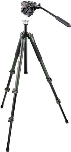 Manfrotto 701HDV,055XV Kit Includes View Aluminum Tripod with 701HDV Head (Black)