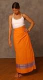 Orange Two-toned Wrap Around Skirt