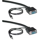 HD15 (SVGA) Male + 3.5 Stereo Male / HD15 (SVGA) Male + 3.5 Stereo Male, Double-Shielded, 15 ft