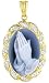 Praying Hands Oval Agate Cameo Pendant with Diamond accent - 3/4x1/2