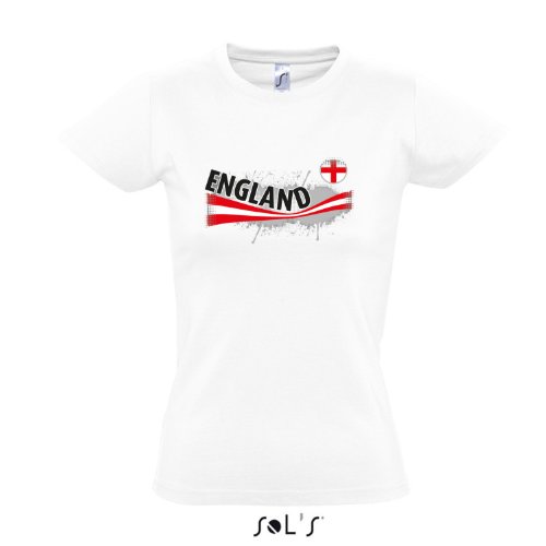 Fanshirt-Damen ENGLAND Ländershirt EM / WM Trikot S-XXL , White , L