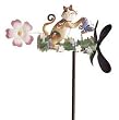 Playful Butterfly Cat Metal Whirligig Wind Spinner