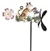 Playful Butterfly Cat Metal Whirligig Wind Spinner