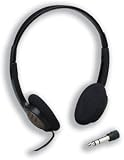 Audio Stereo Headset, Adjustable Headband, 4' Cord, Black, Sold as 1 each