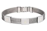 Sterling Silver Mens Bracelet w/ 18K Gold Screws