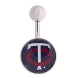 Minnesota Twins 316L Stainless Steel Belly Ring - 14G - 3/8 Inch Bar Length - Sold Individually