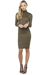 Open-Back Polyester/Spandex Turtleneck  Dress