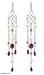 Pearl and garnet earrings, 'Chandelier' 0.8 W 4.3 L