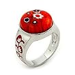 Red Round Millefiori Ring