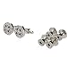 Blue and Clear Crystal Silver Cufflinks and Studs in Gift Box