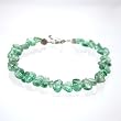 Green Apatite Gemstone, Swarovski Crystal and Sterling Silver Beaded Toggle Bracelet, 7 1/2" long, #8613
