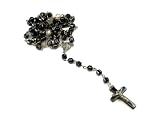 Full Length Rosary with Crucifix and Prayer Beads Made with Black Hematite - Special Design