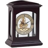 72D Kassel Linden Wood Table Clock with Gold Tone