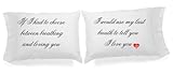 Set of 2 I Love You Pillowcases Super Soft Pillowcases-romantic Valentines Gifts for Couples, Cute Valentines Day Gift Ideas, Good Couple Gifts for Valentines, Romantic Anniversary Gifts