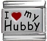 Clearly Charming I Heart My Hubby Red Heart Laser Italian Charm