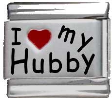 Clearly Charming I Heart My Hubby Red Heart Laser Italian Charm