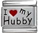 Jewelry : Clearly Charming I Heart My Hubby Red Heart Laser Italian Charm