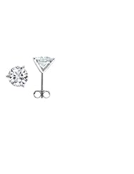 0.75 CTW Round Diamond Martini-set Stud Earrings in 14K White Gold
