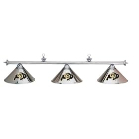 Colorado Buffaloes 3pc CHROME POOL TABLE LIGHT LAMP W  SHADES