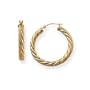 14k Yellow Gold Small (S) Size Hypo-Allergenic Tuned Rope Design Hoop Earrings