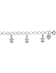 Sterling Silver Clown Charm Bracelet