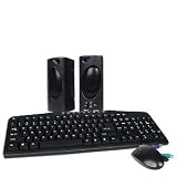 PS/2 Black Keyboard, Mouse, and Powered Stereo Speakers