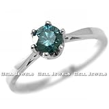 0.50ct SI2 Fancy Blue Diamond Engagement Ring 14k White Gold Ring