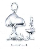 Sterling Silver Peanuts Snoopy Woodstock Friendship Charm
