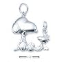Sterling Silver Peanuts Snoopy Woodstock Friendship Charm