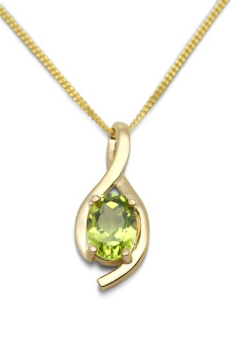 Miore Damen-Ketten mit Anh&auml;nger 9 Karat Gelbgold Peridot 45cm MT063N Preisvergleich