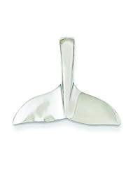 14K White Gold Whale Tail Pendant Charm Jewelry