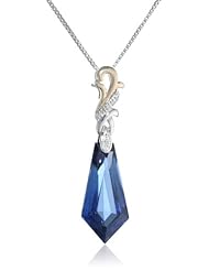 S&G Sterling Silver, Yellow Gold, Created Gemstone, and Diamond Accent Pendant Necklace, 18"