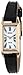 Seiko Women's SUP044 Stainless Steel and Black Leather Strap Baguette Solar Watch