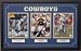 Dallas Cowboys Triple Framed Collage - Romo, Witten, Barber - The 2007 Dallas Cowboys have one of the most potent offensives in the game today. This unique framed collage features three autographed 8x10 photographs - Quarterback Tony Romo, Tight End Jason Witten and Running Back Marion Barber. A Stacks of Plaques Certificate of Authenticity is included.