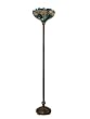Dale Tiffany TR90238 Waterlily Agate Torchiere Lamp, Dark Antique Bronze and Art Glass Shade