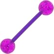 Bioplast Purple Glitter Barbell Tongue Ring